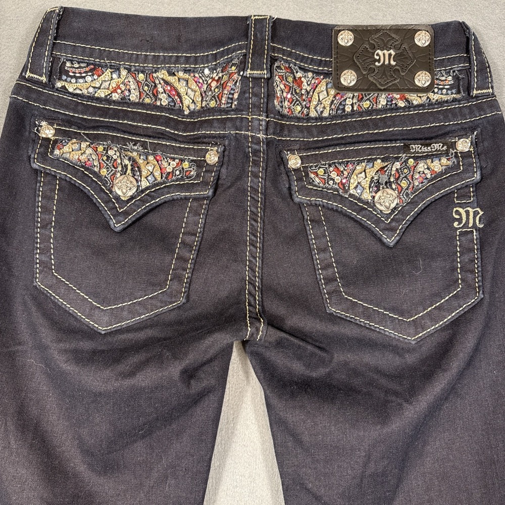 Miss Me womens 28 dark WASH stretch EMBELISHED sig SKINNY jeans NWOT